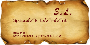 Spissák Lóránt névjegykártya